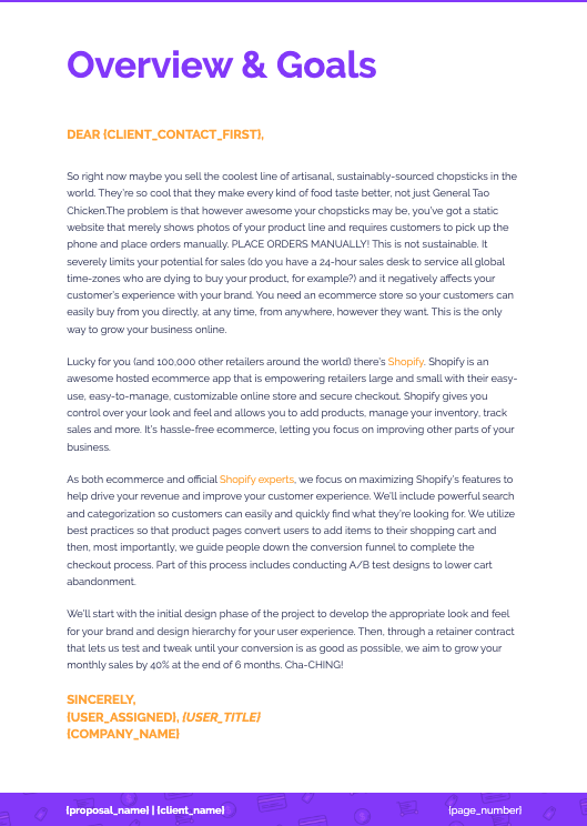 Ecommerce Proposal Template